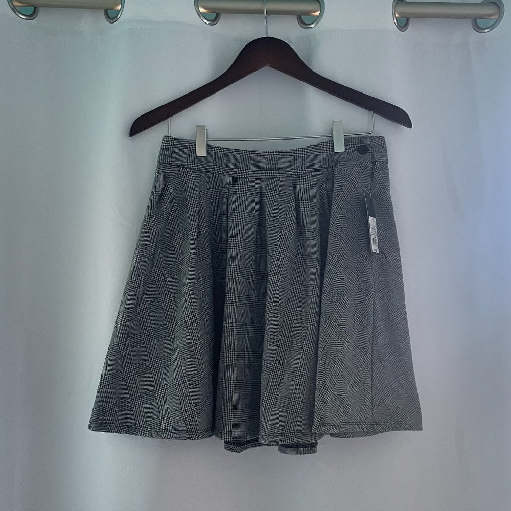 Plaid Black/White Skater Skirt